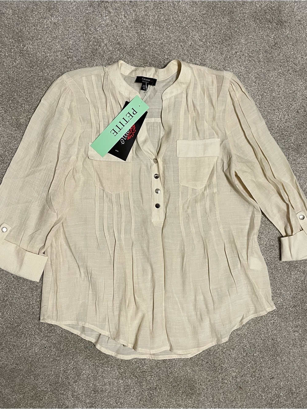 Cocomo Cream Pintuck Button-Front Blouse